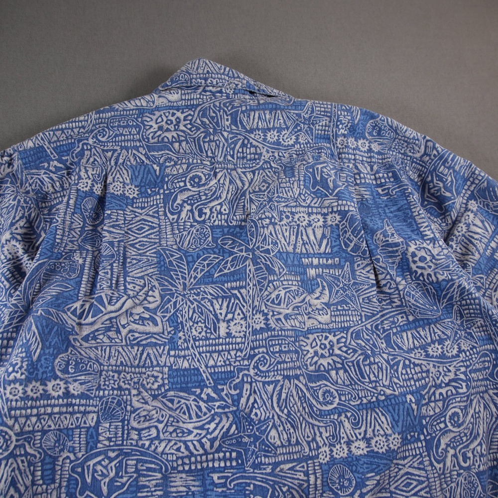 Go Barefoot Tribal Geometric Nautical USA Retro Hawaiian Aloha Men Shirt M Surf - Picture 12 of 13